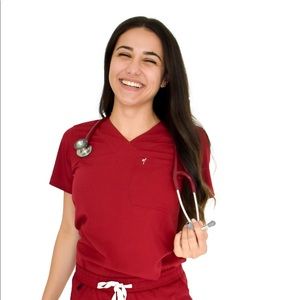 Mim Scrubs Burgundy Scrub Top